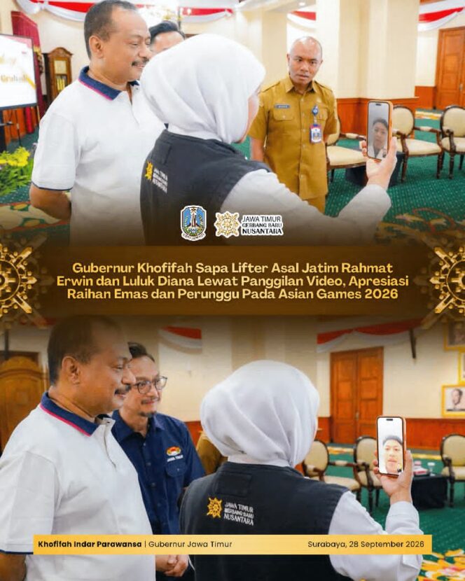 
Gubernur Khofifah Apresiasi Prestasi Rahmat Erwin dan Luluk Diana, Tegaskan Dukungan untuk Atlet Jatim di Kancah Internasional