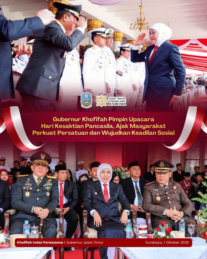 
Perkuat Persatuan dan Keadilan Sosial, Gubernur Khofifah Ajak Masyarakat Wujudkan Pancasila dalam Kehidupan Sehari-hari