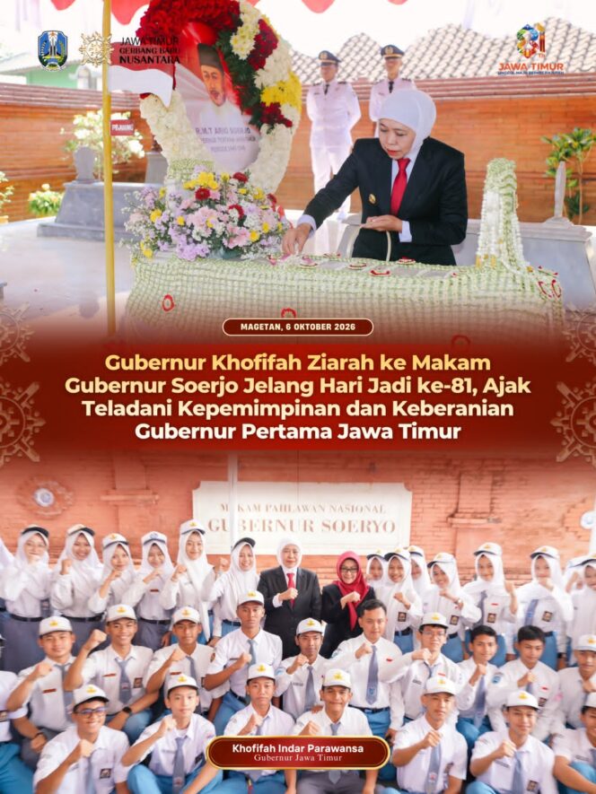 
Kenang Jasa Gubernur Pertama Jawa Timur, Gubernur Khofifah Dorong Keteladanan Kepemimpinan di Era Kini