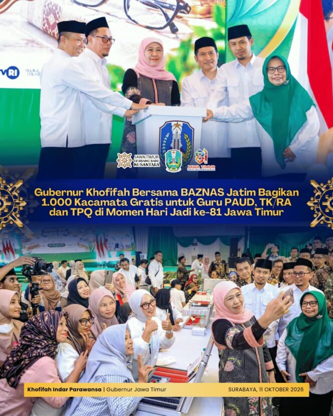 
Peringati Hari Jadi ke-81 Jawa Timur, Gubernur Khofifah Dorong Penguatan Kesehatan Guru dan Kemandirian Ekonomi Masyarakat