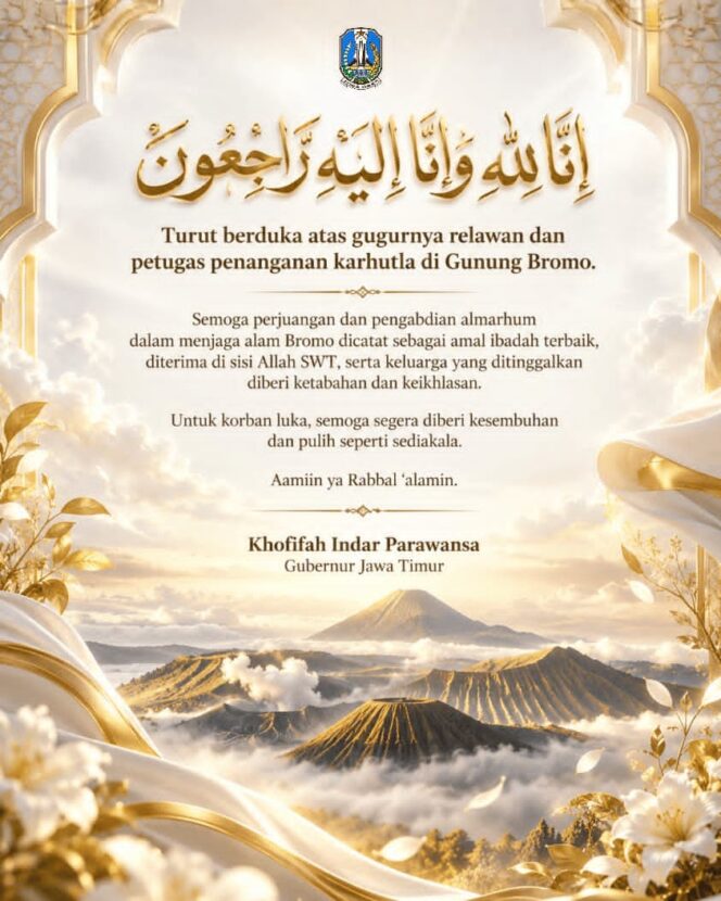 
Beri Penghormatan Tertinggi, Gubernur Khofifah Salurkan Santunan bagi Korban Gugur Karhutla Bromo