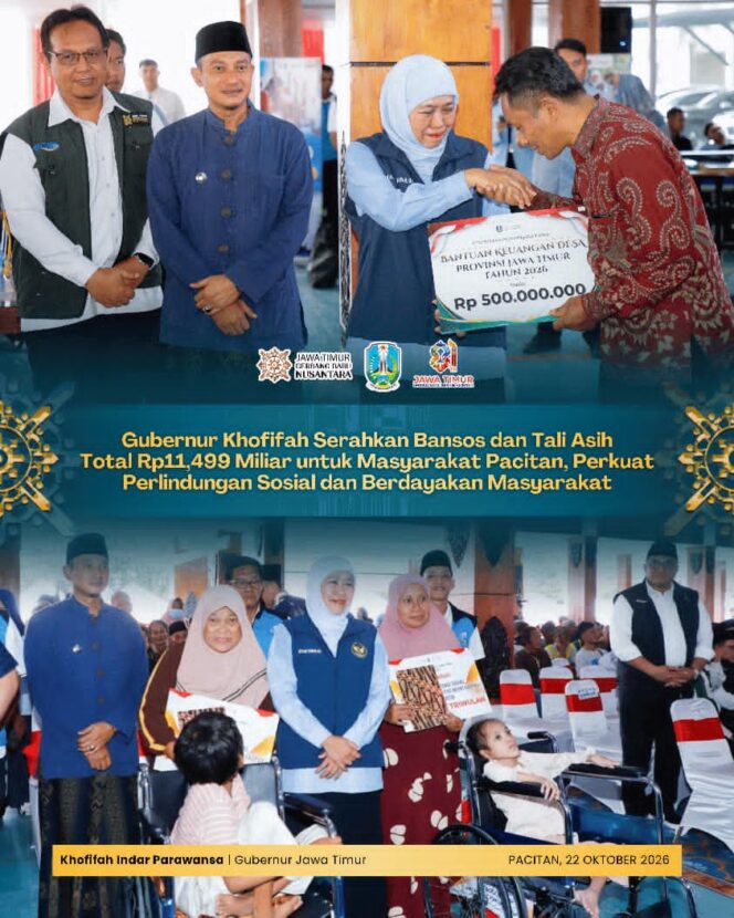 
Apresiasi Pilar Sosial dan BAZNAS, Gubernur Khofifah Gelontorkan Rp11,499 Miliar di Pacitan
